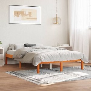 Cadre de lit sans matelas cire marron 120x200cm bois pin massif vidaXL