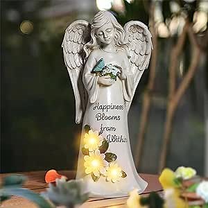 Amazon.com: MOOTKA Garden Angel Statues Outdoor Decor, Solar Angel Figurines with Solar LED Lights for Angel Décor Patio, Yard, Porch, Lawn Ornament and Gifts for Women : Patio, Lawn & Garden