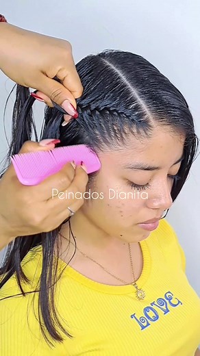 trenza francesa 😍💛 #peinados #peinadoscontrenza #ideas #peimadosfaciles #trenzas #updo #trenzaspegadas #parati #trenzafrancesa #viral #reels | Peinados Dianita