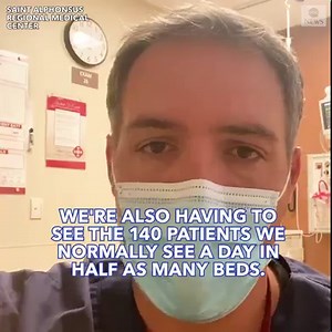 375K views · 1.7K reactions | "We're also having to see the 140 patients we normally see a day in half as many beds." An ER doctor at a medical center in Idaho describes patients with COVID-19, saying they are "almost all entirely unvaccinated." https://abcn.ws/2YJxsD1 | ABC News | Facebook