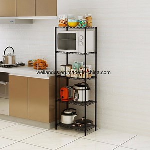 [Hot Item] Space Saving DIY Household Storage Organizer Kitchen Implements Rack Metal Pantry Shelves