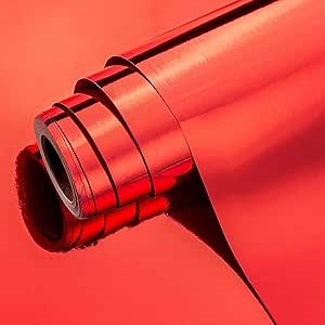 MAYPLUSS Red Metallic Wrapping Paper - 17 Inch X 33 Feet - Luxury Glossy Christmas Red foil Paper w/Metallic Shine Solid Color Gift Wrap for Wedding Shower,Valentine's Day,Birthday,Christmas,New Year