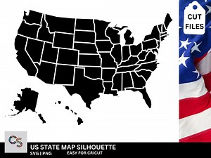 Handcrafted US State Map Silhouette- Home Decor - USA State Outline - Etsy