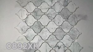 Stone Center Online Carrara White Marble Medium Arabesque Baroque Lantern Mosaic Tile Honed Kitchen Bath Wall Floor Backsplash Shower (1 Sheet)