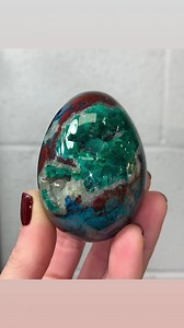 6.9K views · 212 reactions | Faberge egg created by nature? Green Dioptase with Blue Shattuckite, Quartz, and Red Cuprite Geode Egg from @pacificminerals | Jewellery Masterpiece | Facebook