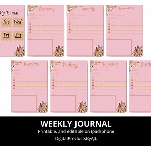 Weekly Journal Template: Printable Digital Planner for Goodnotes, Notability (PDF Download) - Etsy