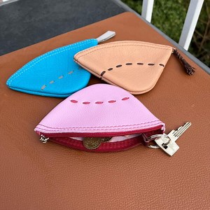 Handcrafted Leather Triangle Coin Pouch, Key Holder - Etsy