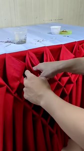 20K views · 2.2K reactions | Diamond design with scallop design table skirting tutorial full video guide #tableskirting #design #decoration #tutorial | Vins avenue | Facebook