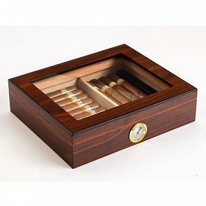 [Hot Item] Wood High-Grade Cedar Wood Cigar Humidor Matte Baking Paint Cuban Cigar Thermostatic Moisturizing Humidor