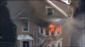 BREAKING: Fire crews are responding to a large fire in Lawrence. Sky7 is over the scene. Story: http://whdh.com/news/crews-battle-massive-blaze-at-multi-level-home-in-lawrence/ | 7News - WHDH Boston