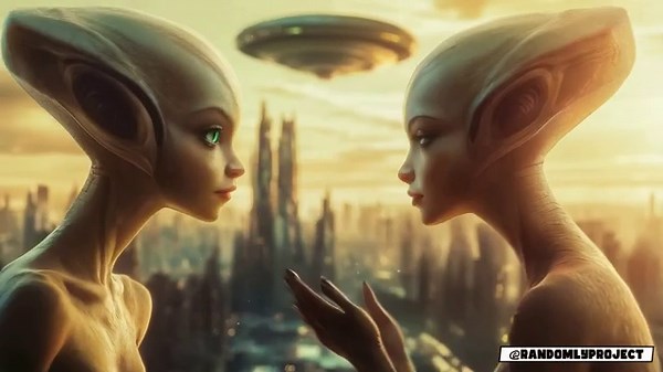 Two Female Aliens Kiss