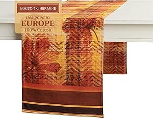 Maison d' Hermine Table Runner 100% Cotton Double Layer Table Runners 72 inches Long for Thanksgiving Christmas Decorations Home Kitchen Dining Party Wedding (Thanksgiving Tartan, 14.5" x 72")