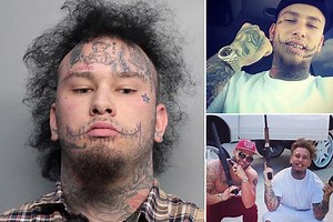 Tattooed gangster rapper 'Stitches' arrested with gun and drugs after parking in disabled space