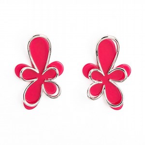 Oversized Flower Earrings - Pink