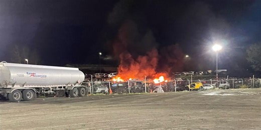 Fire damages 11 salvage cars at N Portland auto wreck lot