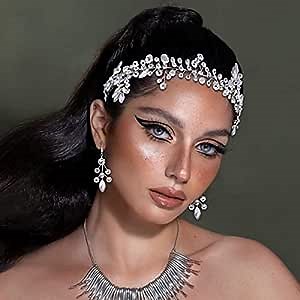 Wedding Headpieces for Bride Crystal Hair Vine Bridal Elegant Headband Rhinestone Hair Accessories for Women