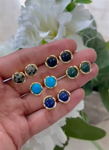 Watch Minimalist Gemstone Stud Earrings on Amazon Live