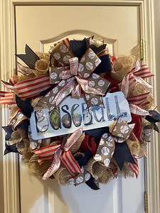 Baseball Wreath: Deco Mesh, Baseball Ribbons - Etsy Canada