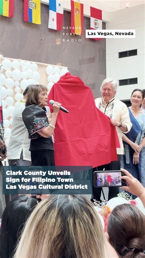 🔗Hear our conversation with Rozita: https://tinyurl.com/56sdjw98 Earlier today, Clark County hosted a celebration unveiling the new Filipino Town Cultural District sign at the Boulevard Mall. The event featured a number of cultural performances, festivities, as well as remarks from several local leaders and members of the Filipino community.⁠ ⁠ The county approved the designation for Filipino Town this past April, under the guidance of community organizer Rozita Lee. Las Vegas and Southern Neva