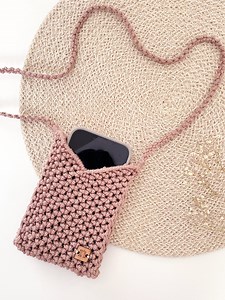 Molly Cellphone Bag - Macramé Knitting Pattern (ENGLISH) - Etsy