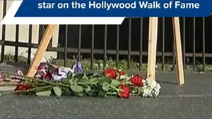 Flowers are placed on the late Rob Reiner's star on the Hollywood Walk of Fame
