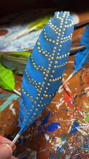 Denim inspired feathers today, just for fun! #denim #feathers #cowboyhat | PaintedFeathers