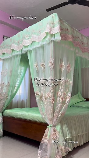 Luxurious bedding set pastel green colour #wedding #manipuriweddings #manipurwedding #bedspread #luxurious #design #bedding #bedding_set #roomdecor | Missemporium kangkhal bedsheet
