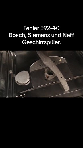 Troubleshooting Error E92-40 in Bosch, Siemens, and Neff Dishwashers