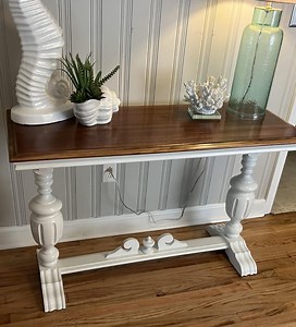 Restored Antique Console Table | Solid Wood Entryway Table | Farmhouse Coastal Decor | 48" Sofa or Hallway Table - Etsy