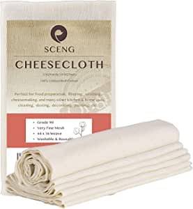 Cheesecloth, Grade 90, 18 Sq Feet, Reusable, 100% Unbleached Cotton Fabric, Ultra Fine Cheesecloth for Cooking-Nut Milk Bag, Strainer Filter (Grade 90-2 Yards)