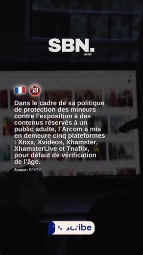 Dans le cadre de sa politique de protection des mineurs contre l’exposition à des contenus réservés à un public adulte, l’Arcom a mis en demeure cinq plateformes : Xnxx, Xvideos, Xhamster, XhamsterLive et Tnaflix, pour défaut de vérification de l’âge. #New #internet #Site #Arcom #Mineur #18 #Adulte #Hot #Pourtoi #fyp #France