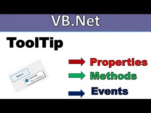 Vb.net tooltip control|properties,methods and events