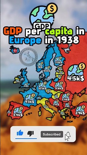 GDP per capita in Europe in 1938 #mapping