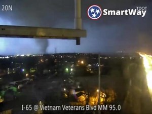 DOT camera in Tennessee caught a tornado, powerflashes, and explosion today | Storm of Passion