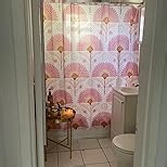 Pink Floral Butterfly Shower Curtain, Rustic Rose Gold Peony Flower Butterfly Shower Curtain for Bathroom, 60Wx72L Inch Vintage Pretty Woman Bathroom Set Bathtub Bath Accessories Home Decor