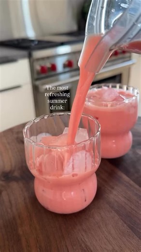 The most refreshing watermelon tart yogurt drink inspired by @lucymakes_ 🍉✨from @maxiskitchen Thanks Lucy for inspiring this recipe! My whole family loved it, and I’ll be making it on repeat all summer. ▪️4 Cups Watermelon▪️1/2 Cup Full-fat (or 2%) Plain Greek Yogurt▪️1 Tbsp Honey, or more to taste▪️1 Lime, juice▪️1 Cup Ice, plus more for serving▪️1 Pinch Salt▪️ 1️⃣ Add the watermelon, greek yogurt, honey, lime juice, ice, and salt to a blender. Blend until smooth, then taste and add more honey