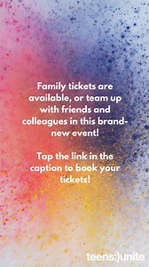 Get ready for the Teens Unite Colour Run!🌈🏃The colourful 2.5k course will take you through the beautiful grounds of St Joseph’s in the Park, Hertingfordbury. You’ll be showered with vibrant bursts of colour powder along the way, leaving you covered in a rainbow of fun! Suitable for all ages and abilities – where everyone feels a sense of achievement and has the opportunity to make a difference. Walk, jog or run in aid of Teens Unite – the choice is up to you! Family tickets are available, or t