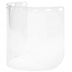 WOLF Replacement Face Shield with Holes for Adapter Brackets, Headgear, Splash Impact Saliva Chemical Hazard Protection, Heavy-duty Lightweight, 8’’x15.5’’x0.40’’, PETG, Clear (10)