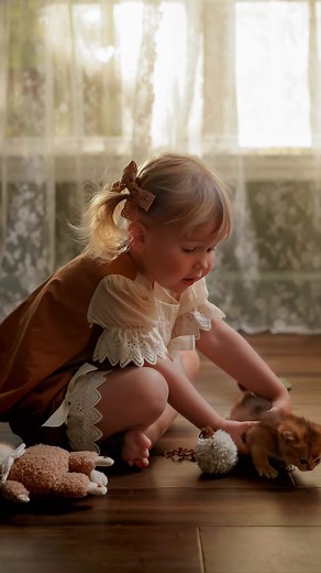 Ksenia Belanger on Instagram: "Cozy moments full of love and fondness ❤️ I love how she thought that if kitty didn’t want to play, it’s time for cuddles 🥰 • • #thatsdarling #scottishfold #scottish #kittens #scottishkitten #kindness #cozy #cozyhome #cozydecor #cottagecore #montessori #windowlight #kidsphotography #vintagestyle"