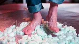 A Closeup of the Feet of a Boy. Stock Footage - Video of barefoot, doze: 170788912