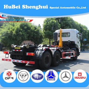 [Hot Item] Dongfeng Stainless Steel Garbage Treatment 15cbm 18cbm 20cbm Refuse Waste Container Hook Lift Garbage Bin Truck 6X4 Hot Sale