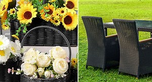 Eagles Wicker Repair Kit, 230Ft/70m Synthetic Rattan Repair Material Waterproof Flat Ribbon for Garden Patio Furniture and Rattan Chair Sofa Basket(4mm W x1.5mm THK), Double-black,603#