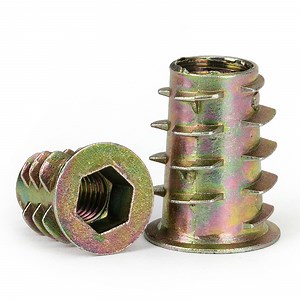 [Hot Item] M4 M5 M6 M8 Threaded Nut Zinc Alloy Flanged Tapping Insert for Soft Wood