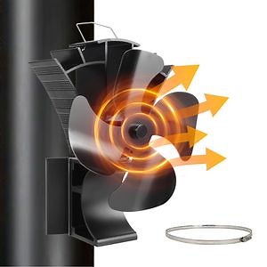 [Hot Item] 4-Blade Aluminum Heat Powered Stove Pellet Exhaust Fan Magnet Stove Fan