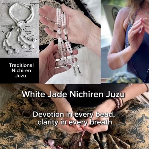 White Jade Nichiren Juzu – SGI Beads - Japanese Buddhist Prayer Beads for Devotion and Clarity - Etsy
