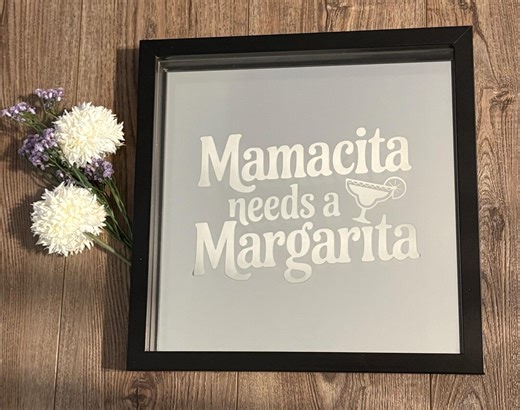 12x12 Laser Engraved Mirror Tile - Mamacita Needs a Margarita! - Etsy