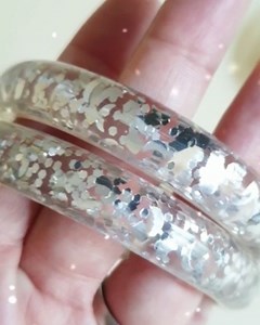 Celestial Silver ✨ Part of our Grace Confetti Lucite Bangles with matching Earrings ✨ bowandcrossbones.com . . . #sparkle #vintagestyle #sparkleseason #swoonworthy #xmasgift | Bow and Crossbones | Facebook
