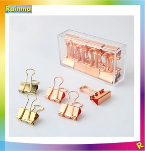 [Hot Item] 15/19/25/32/41/51mm Office Rose Gold Metal Binder Clips Paper Clip