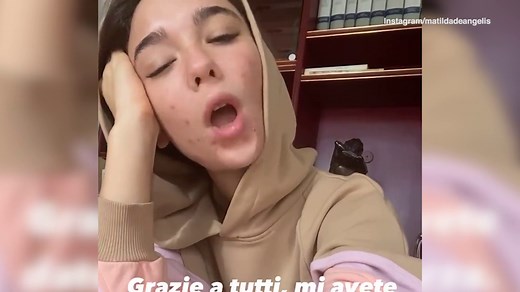 Matilda De Angelis smiles after opening up about her acne