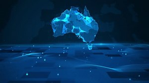 Australia map background digital number code business security key technology